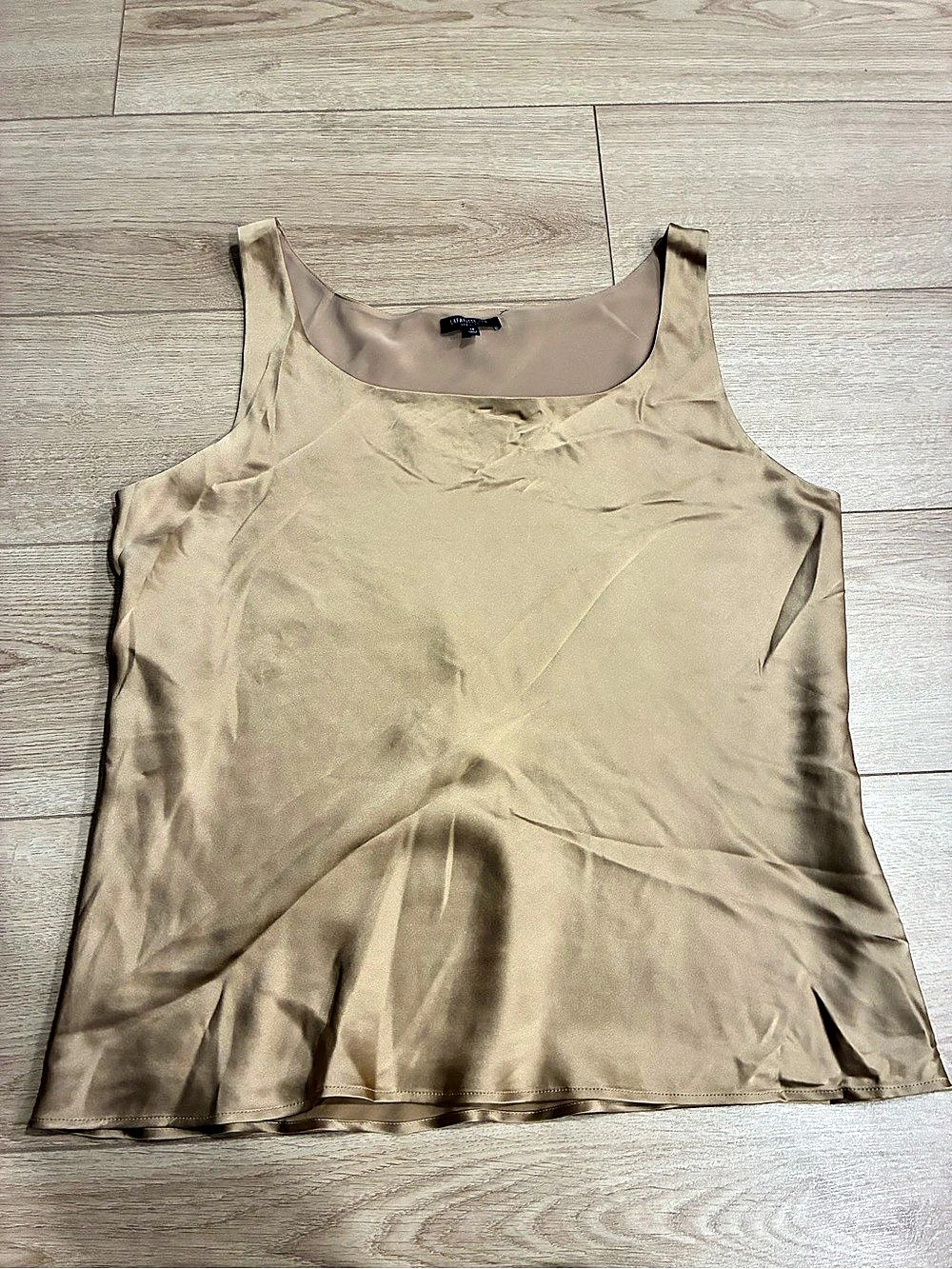 Lafayette 148 New York Women’s Silk Square Neck Tank Top Champagne Size 14